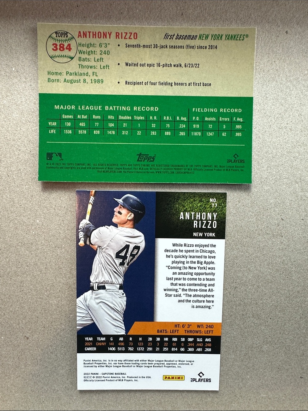 Anthony Rizzo lot of 12 (Cubs, Yankees) - Picture 7 of 13